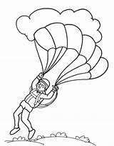 Coloring Paratrooper Parachute Pages Landing Kids Color Popular sketch template