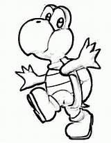 Coloring Pages Yoshi Kids Printable Mario Super Tortuga Looking sketch template