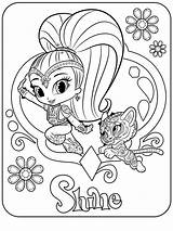 Shine Coloring Shimmer Pages sketch template