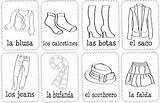 Spanish Clothes List Words Types Ropa La English Kids Common sketch template