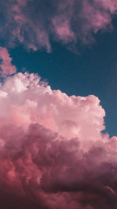 pink clouds   night sky