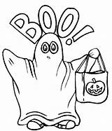Halloween Ghost Coloring Boo Pages Print Kids Printable Printables sketch template
