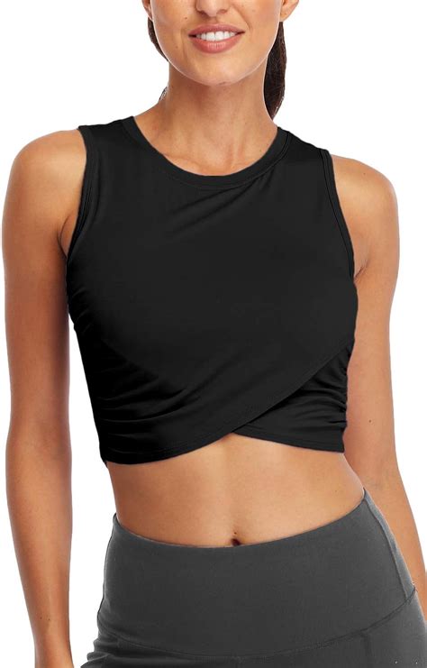 sanutch workout crop tops for women cropped workout top crop tank tops