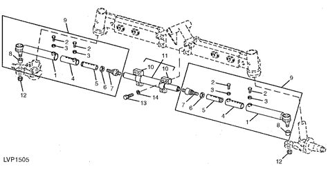 tractor steering cylinder  tie rods wd epc john deere  ag cce  avs