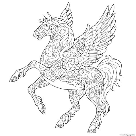 flying horse pages coloring pages