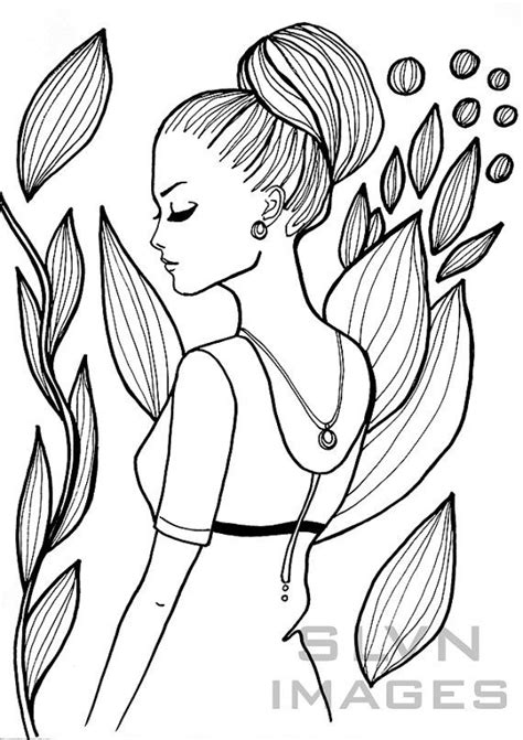 summer fashion girl printable coloring page  silviannadesign kresleni