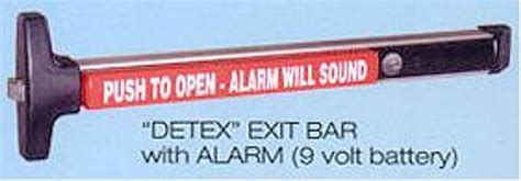 detex exit bar  alarm  lock box fence material