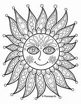 Thaneeya Coloring Sun Pages Transfer Iron Mandala Adult sketch template