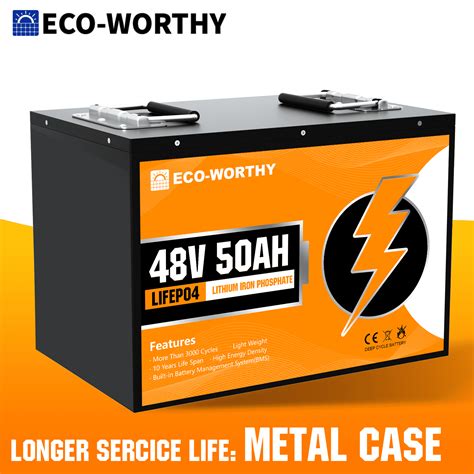 eco worthy  ah lifepo lithium battery metal case deep cycles  rv golf car walmartcom