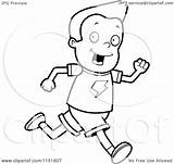 Running Boy Coloring Cartoon Clipart Vector Pages Outlined Thoman Cory Bo Jackson Royalty Template Clipartof sketch template