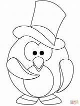 Coloring Pages Penguin Cute Baby Printable Penguins Gentleman Color Book Print Drawing Winter sketch template