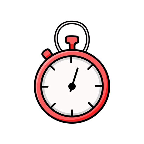 Stopwatch Doodle Vector Illustration Sports Timer Clock Cartoon Icon