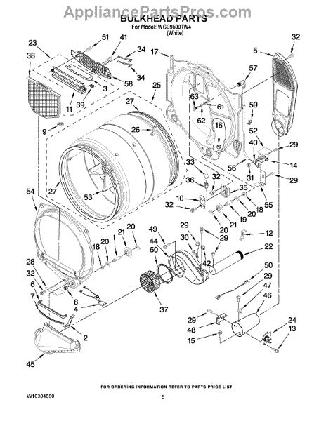 parts  whirlpool wgdtw bulkhead parts appliancepartsproscom