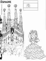 Coloriage Espagne Barcelone Espanha Flamenco 2ème Visité sketch template