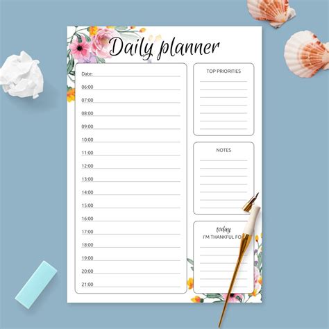 daily hourly planner templates