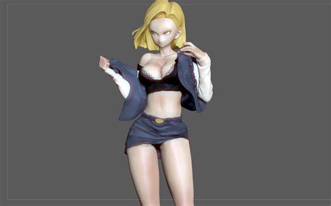 Artstation Android 18 Dragonball Statue 3d Print Resources