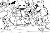 Fnaf Freddy Colorir Naf Animatroniki Bonnie Foxy Animatronics Puppet Guards Kyu Wydrukuj Darmo sketch template