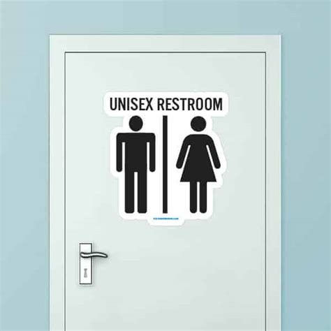 unisex restroom sign reusable unisex bathroom symbol wall sticker