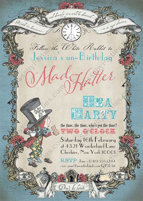 downloadable mad hatter tea party  printables