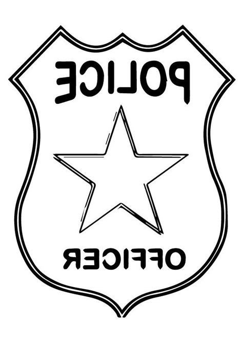 badge police coloring pages