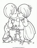 Bambine Bimbi Bambini Colorare Kiss Persone Menschen sketch template