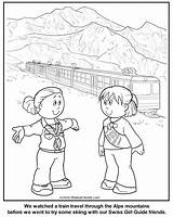 Coloring Pages Girl Swiss Switzerland Guide Guides Thinking Scout Scouts Sheets Kids Crafts Color Makingfriends Getcolorings Troop Brownies Brownie Girls sketch template