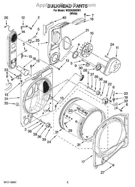 parts  whirlpool wgdsw bulkhead parts clothes dryer diagram wire