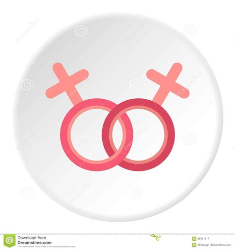 lesbian love sign icon circle stock vector illustration of design