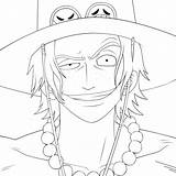 Portgas Lineart Luffy sketch template