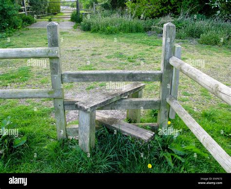 english country wooden stile stock photo alamy