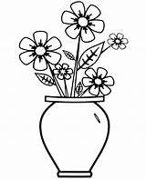 Vase Flowers Inside Coloring sketch template
