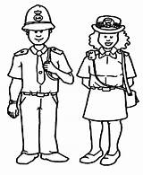 Coloring Police Pages Policeman Kids Color Woman People Jobs Women Clipart Source Popular sketch template