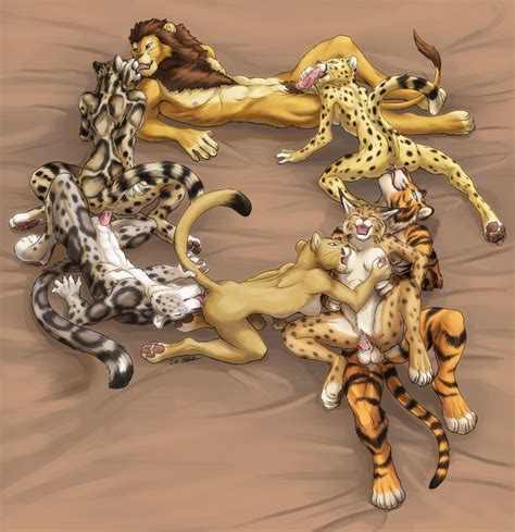 rule 34 anthro anthro on anthro bisexual breast lick cheetah closed eyes cougar crouching cum