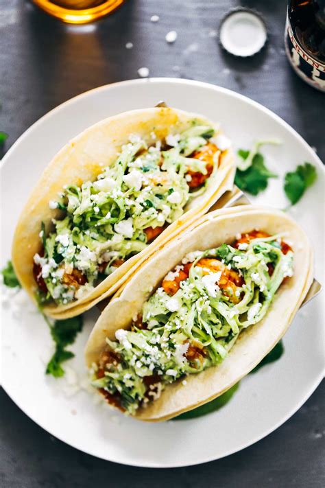 spicy shrimp tacos  garlic cilantro lime slaw keeprecipes  universal recipe box