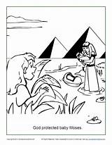 Moses Coloring Baby God Pdf Protected Activity Pharaoh Story sketch template