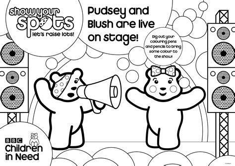 pudsey bear colouring  pictures