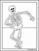 Coloring Halloween Pages Skeleton Printable Dancing Pdf Colorwithfuzzy sketch template