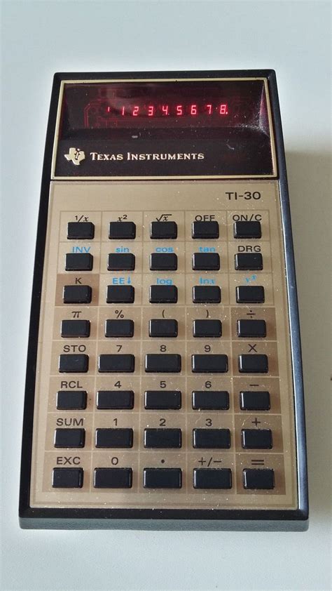 texas instruments ti  vintage retro pocket scientific calculator black red lcd ebay