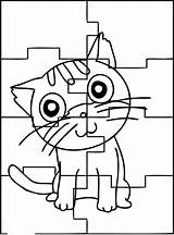 Puzzle Coloring Pages Puzzles Printable Kids Cat Jigsaw Color Play Para Azcoloring Cute Cut Happy Az Games Popular Getdrawings Guardado sketch template