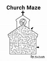 Maze Church Mazes Printable Religious Kids Sunday School Pages Coloring Museprintables Activity Bible Activities Puzzles Worksheets Sheet Word Pdf God sketch template