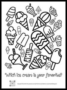 printables ice cream coloring pages  art kit
