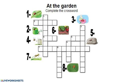 garden crossword  wordsearch interactive worksheet