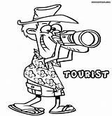 Tourist Coloring Pages Colorings Coloringway sketch template