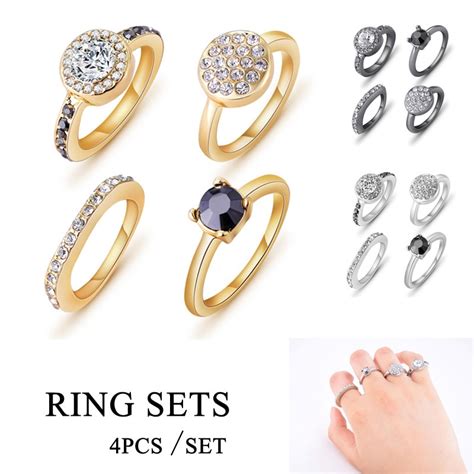 buy exquisite rings rose gold gold plated with shiny