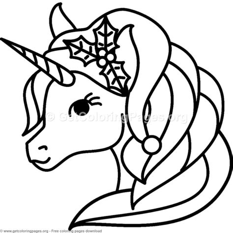cute christmas unicorn coloring pages getcoloringpagesorg