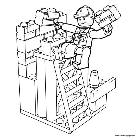 lego construction worker coloring page printable