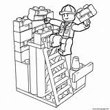 Construction Coloring Worker Lego Pages Printable sketch template