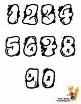 Numbers Graffiti Number Coloring Alphabet Chart Zahlen Pages Numeros Bubble Graffitis Para Números Letters Fonts Grafiti Color Abecedario Kids Style sketch template
