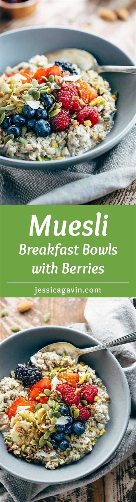 muesli breakfast bowl  berries jessica gavin recipe breakfast