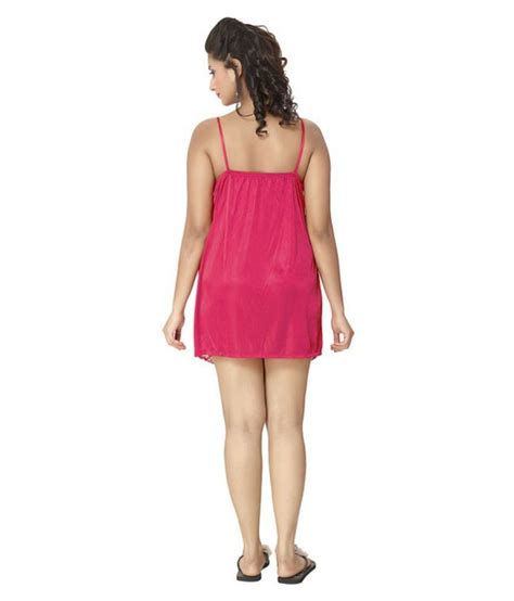 Buy Boosah Poly Satin Nighty And Night Gowns Pink Online At Best Prices